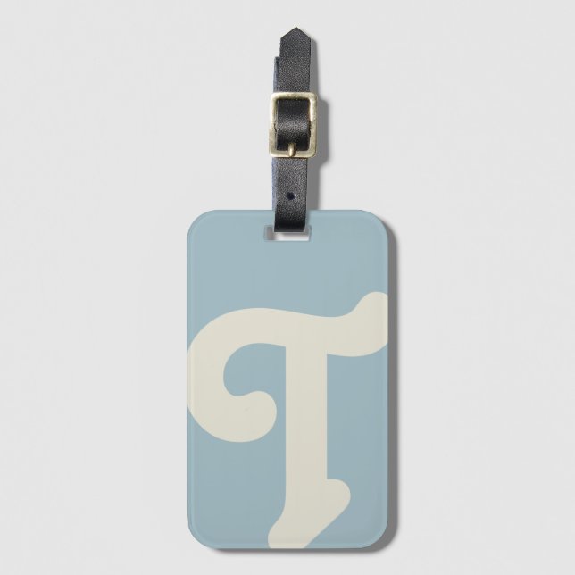 Anpassningsbar Monogrammed Monogram Inledande blåt Bagagebricka (Framsida vertikal)