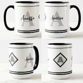 Anpassningsbar Monogrammed Mugg med Namn och inled