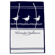 Anpassningsbar Monogrammed Namn marinblå sandpiper