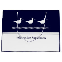 Anpassningsbar Monogrammed Namn marinblå sandpiper