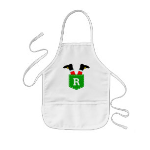 Anpassningsbar Monogrammed Santa i Pocket-julpron Barnförkläde
