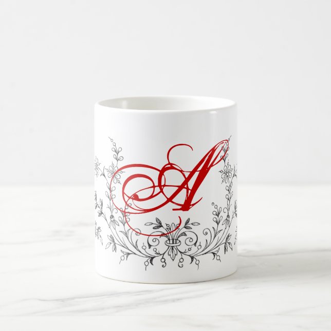 Anpassningsbar Monogrammed Söt Design Personlig Kaffemugg (Center)