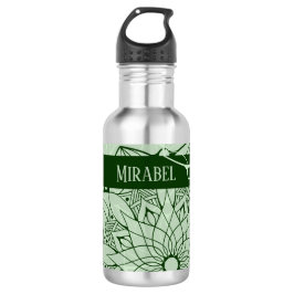 Anpassningsbar Monokrome Grönt Mandala Vattenflask