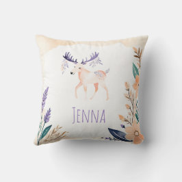 Anpassningsbar Moose Nursery Pillow Boho Design - Kudde