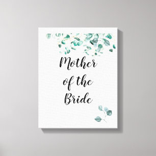 Anpassningsbar Mor av Bride Groom Dusty Blue Eucal Canvastryck