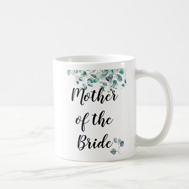 Anpassningsbar Mor av Bride Groom Dusty Blue Eucal Kaffemugg (Höger)