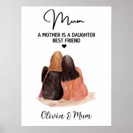 Anpassningsbar Mor Dotter Friend Mors dag Poster
