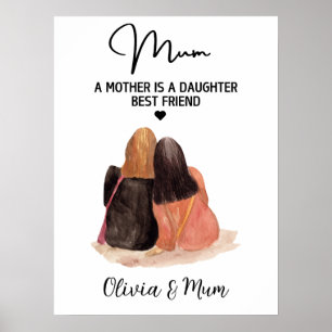 Anpassningsbar Mor Dotter Friend Mors dag Poster