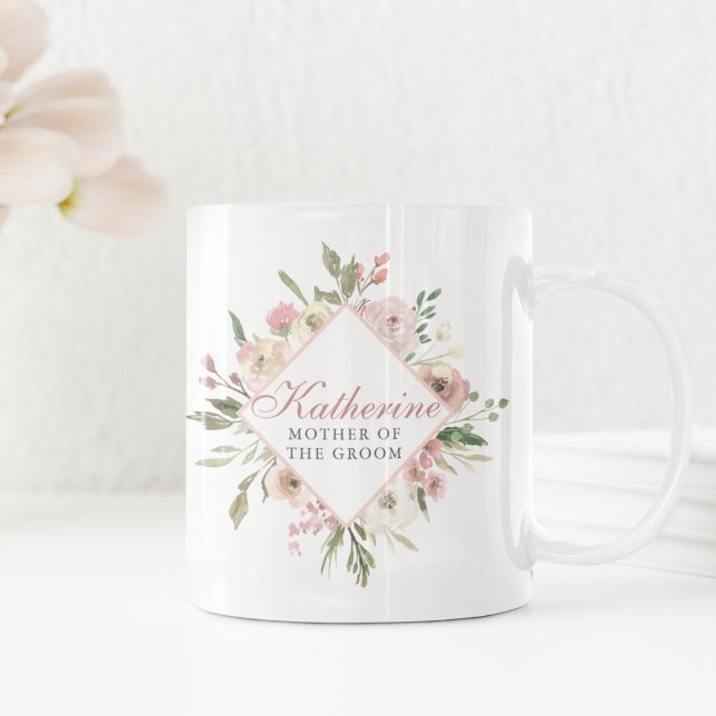 Anpassningsbar Mor på Blommigten för Rosa av groom Kaffemugg (Skapare uppladdad)