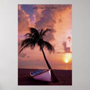 Anpassningsbar Mörk Beach Sunset Poster