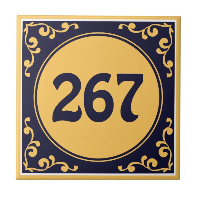 Anpassningsbar mörk blått Azulejos Ceramic Tile Kakelplatta (Framsidan)