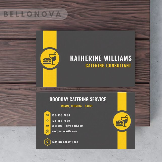 Anpassningsbar Mörk Grått Black Gult Transport Visitkort (Custom Dark Grey Black Yellow Transportation Business Card)