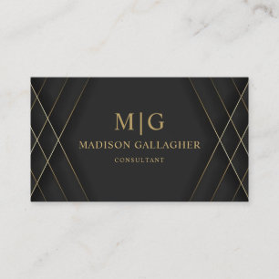 Anpassningsbar Mörk Grått Brown Black and Guld Pro Visitkort