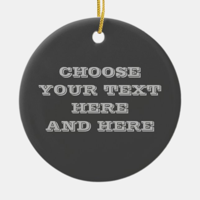 Anpassningsbar Mörk Grått Ornament - Din text på b (Framsidan)