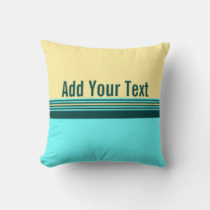 Anpassningsbar Mörk grönt Gult Blue Rand Kudde