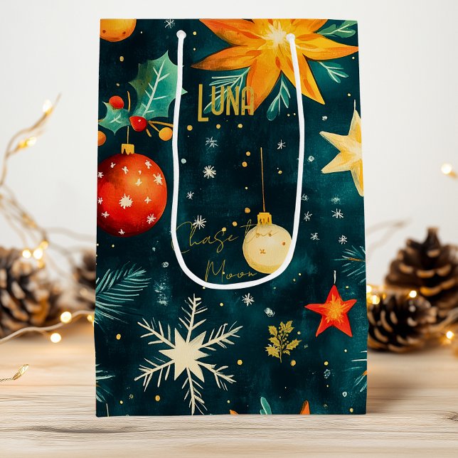 Anpassningsbar Mörk grönt och Guld Festive Bag (Skapare uppladdad)
