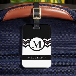 Anpassningsbar Mörk Lila Blue Gult Chevron Mönster Bagagebricka