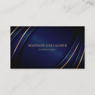 Anpassningsbar Mörk Navy Blue and Guld Professione Visitkort