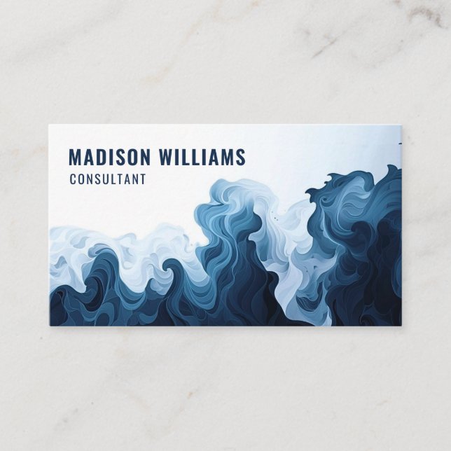 Anpassningsbar Mörk Professionell för blått vatten Visitkort (Framsida)