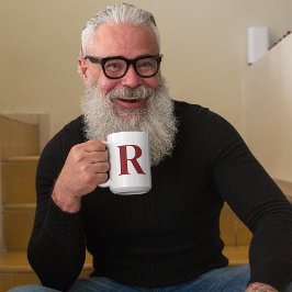 Anpassningsbar Mörk Red Brev Personlig Mono Initia Kaffemugg