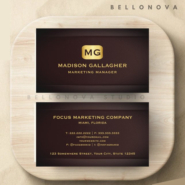 Anpassningsbar Mörk Red Maroon Guld Marknadsföring Visitkort (Custom Dark Red Maroon Gold Marketing Professional Business Card)