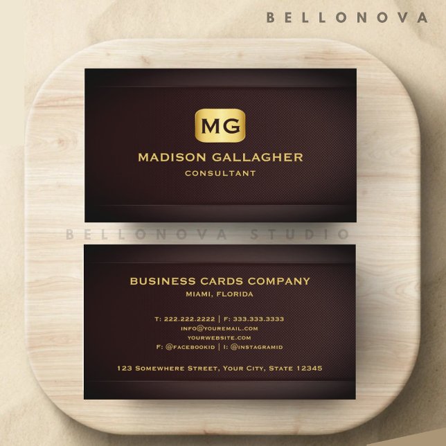 Anpassningsbar Mörkröd Maroon Guld Professionell Visitkort (Customizable Dark Red Maroon Gold Professional Business Card)