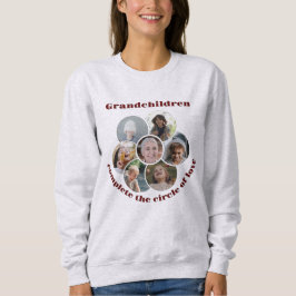 Anpassningsbar mormor/barn 7 Circle Photo Collage T Shirt