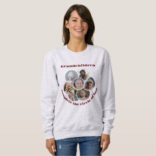 Anpassningsbar mormor/barn 7 Circle Photo Collage T Shirt
