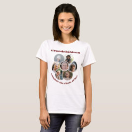 Anpassningsbar mormor/barn 7 Circle Photo Collage T Shirt