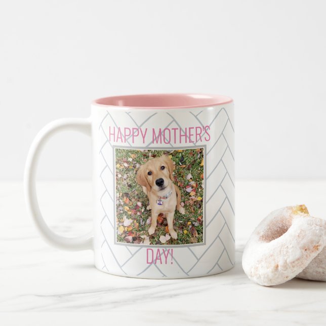 Anpassningsbar Mors dag Hund Två-Tonad Mugg (Med munk)