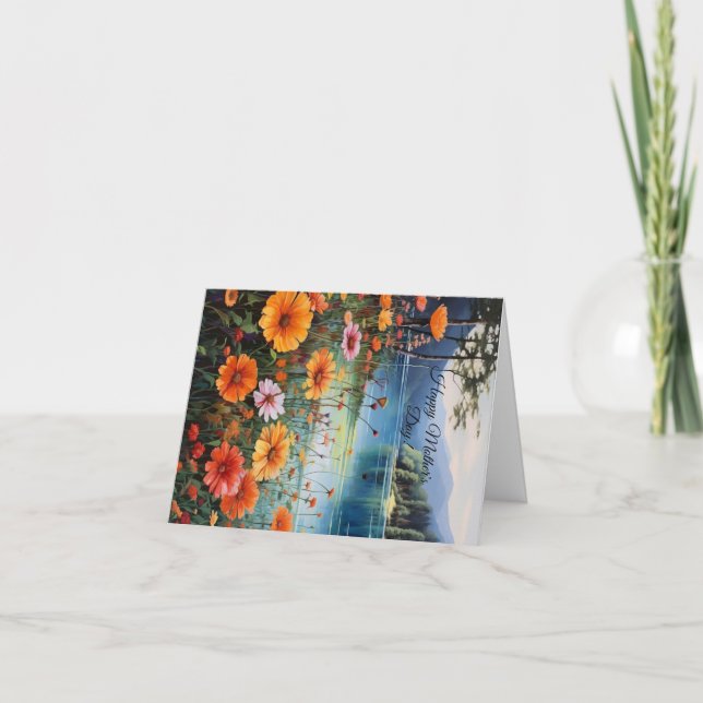 Anpassningsbar mors dag-kort tack kort (Framsida)