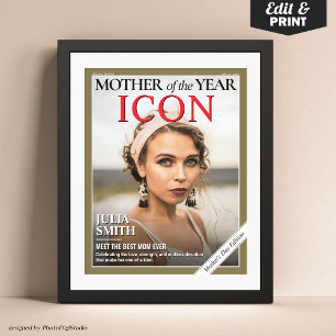 Anpassningsbar Mors dag Magazine Cover, Gift for M Poster