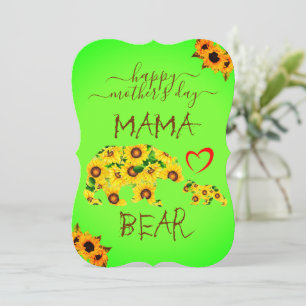 Anpassningsbar Mors dag MAMMA BEAR Sunblommor Mamm