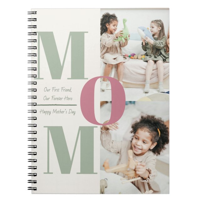 Anpassningsbar Mors dag Spiral fotopatbok | MAMMA Anteckningsbok (Framsidan)