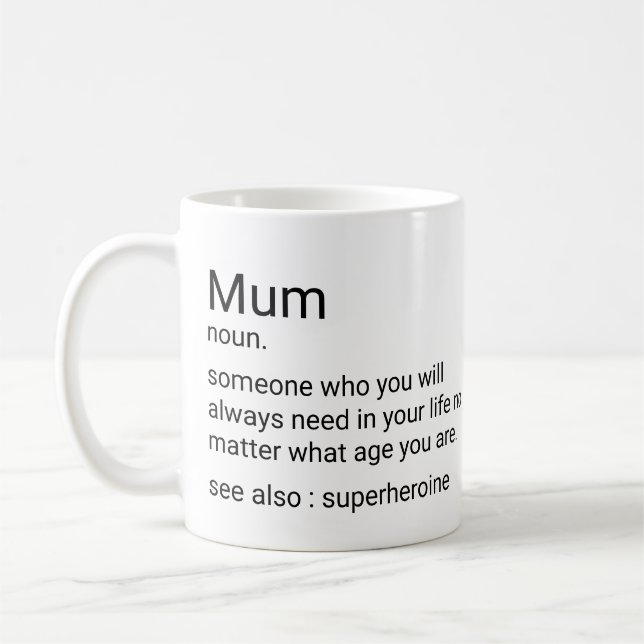 Anpassningsbar Morsa definition för Mamma Kaffemugg (Vänster)