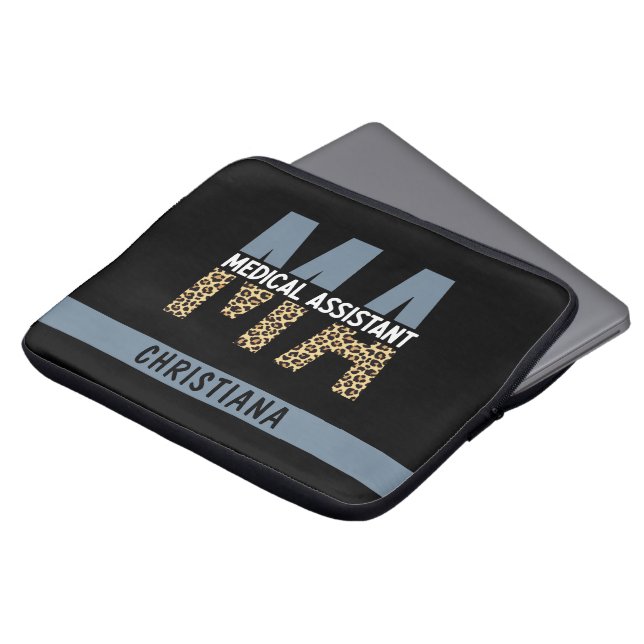 Anpassningsbar MORSA Medical Assistant Leopard Pri Laptop Fodral (Framsida topp)