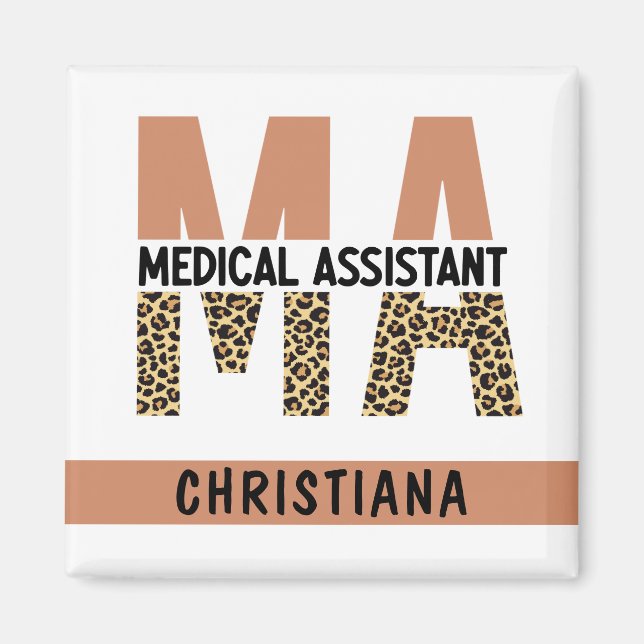 Anpassningsbar MORSA Medical Assistant Leopard Pri Magnet (Framsidan)