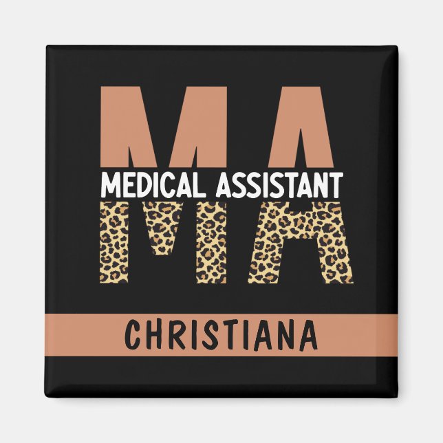 Anpassningsbar MORSA Medical Assistant Leopard Pri Magnet (Framsidan)