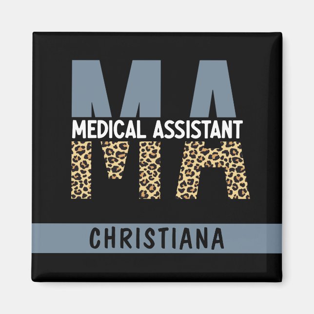 Anpassningsbar MORSA Medical Assistant Leopard Pri Magnet (Framsidan)