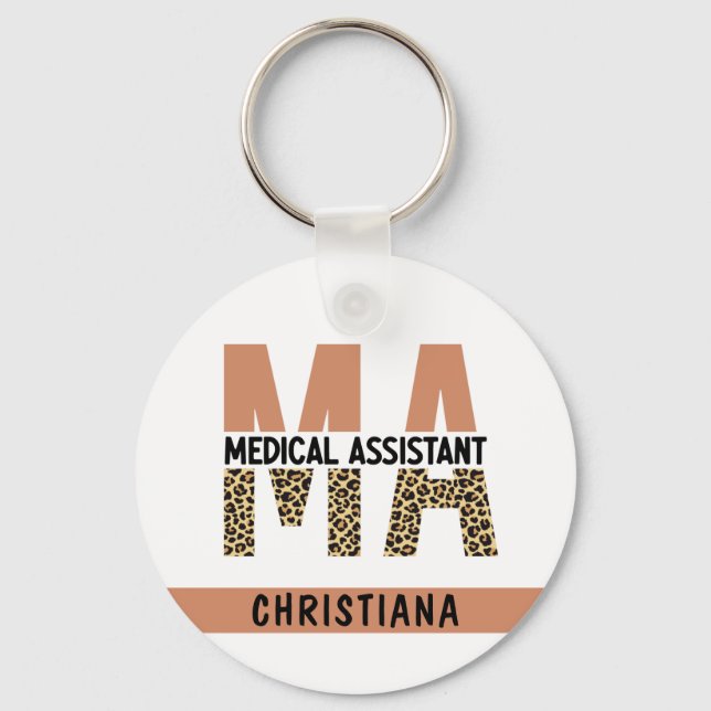 Anpassningsbar MORSA Medical Assistant Leopard Pri Nyckelring (Framsida)