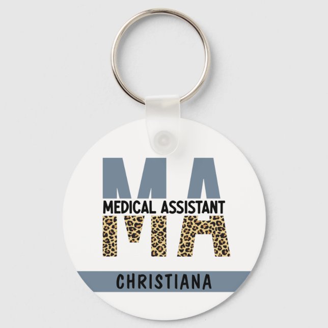 Anpassningsbar MORSA Medical Assistant Leopard Pri Nyckelring (Framsida)