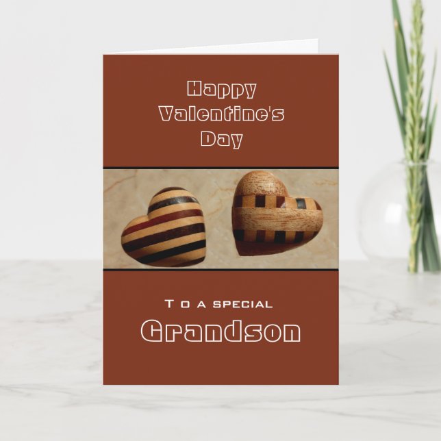 Anpassningsbar/morson Glad Alla hjärtans dag Wood  Helgkort (Framsida)