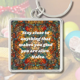 Anpassningsbar Mosaic Mönster Nowruz Persian New Y Fyrkantig Silverfärgad Nyckelring