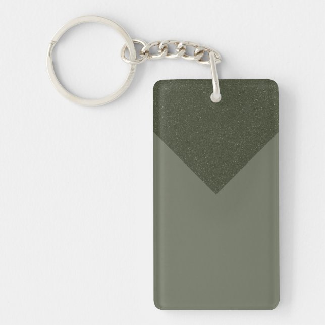 Anpassningsbar Moss Grönt Chevron-nyckelkedja - An (Framsidan)