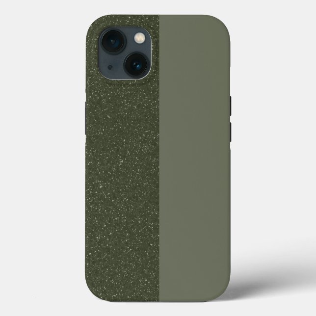 Anpassningsbar Moss Grönt Split iPhone 13 Fodral (Baksida)