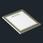 Anpassningsbar Moss Grönt White Editable Färg Anteckningsblock<br><div class="desc">Modern grönt och trendig - det går att redigera bakgrunden till färg - personlig med ditt namn eller valfri text som du väljer längst upp.</div>