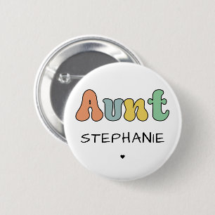 Anpassningsbar Moster Retro Gift Auntie Personli Knapp