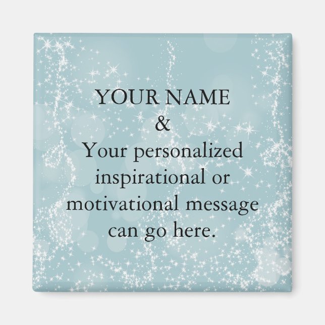 Anpassningsbar Motivation Message Grönt Glitter Ma Magnet (Framsidan)