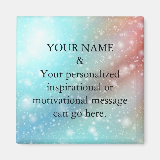 Anpassningsbar Motivation Message Grönt Glitter Ma Magnet (Framsidan)