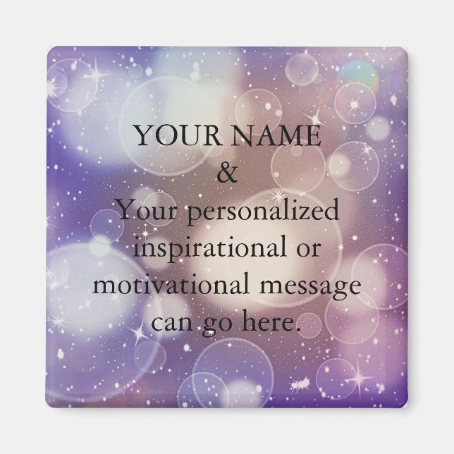 Anpassningsbar Motivation Message Lila Glitter Magnet (Framsidan)